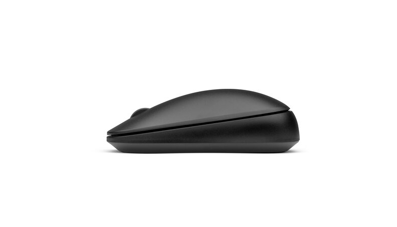 Kensington SureTrack Dual Wireless Mouse in black from a lateral perspective
