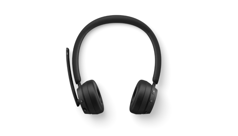 The overall view of the Microsoft Modern Wireless Headset in black