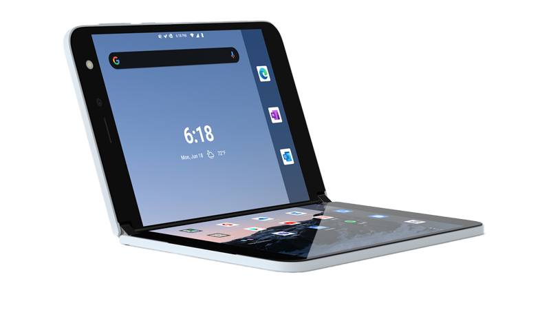 The Surface Duo 2 in glacier in general view