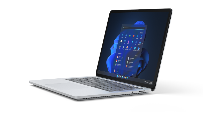 Le Surface Laptop Studio en mode ordinateur portable en vue générale