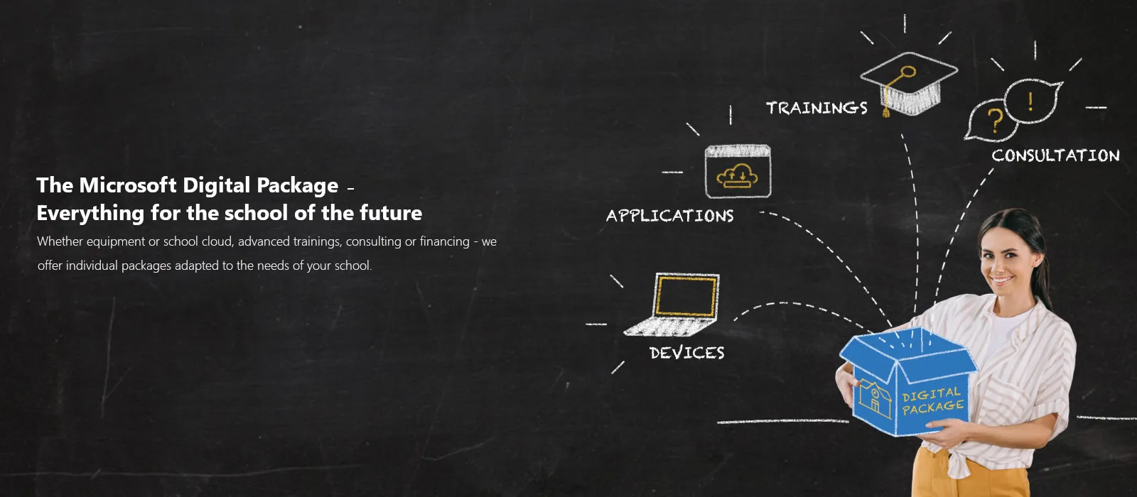 The banner of the Microsoft digital program for schools on Surface.Love 