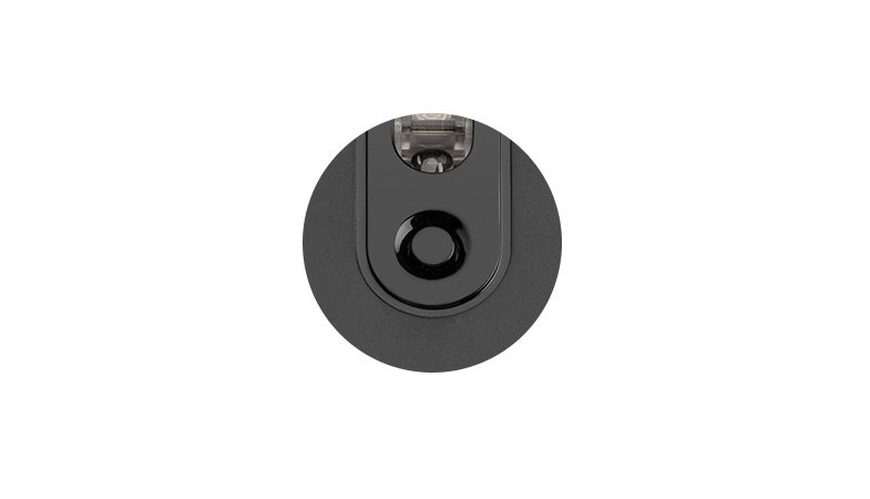 A detailed view of the bottom side of the Kensington SureTrack Dual Wireless mouse in black
