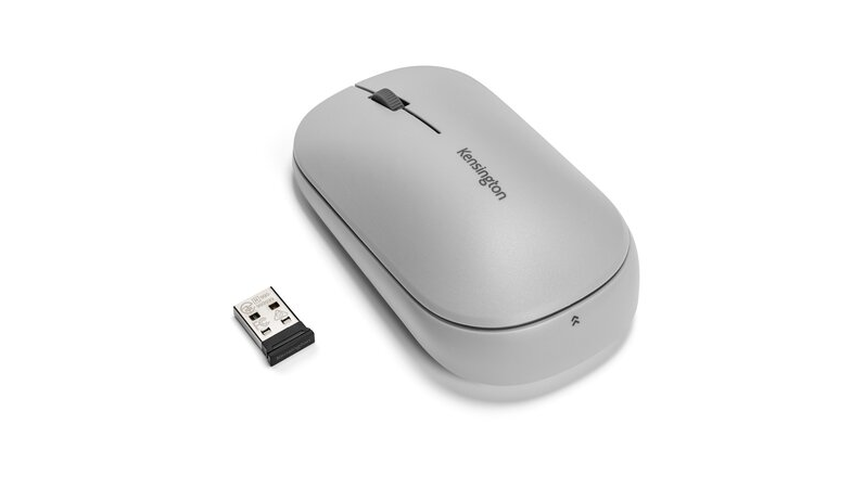Kensington SureTrack Kabellose Maus in Grau inklusive USB-Dongle aus der Vogelperspektive 