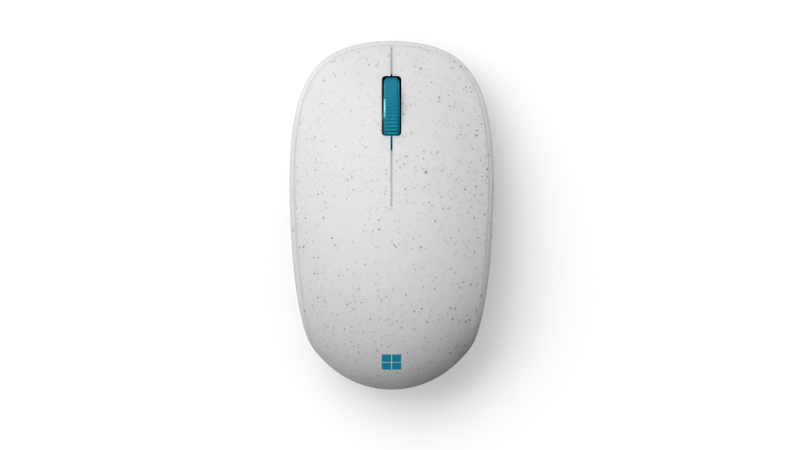 Die Microsoft Ocean Plastic Mouse in der Draufsicht
