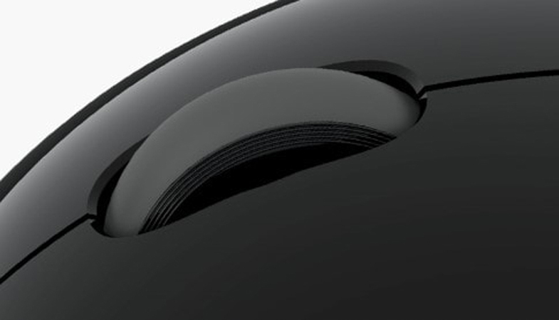 A detailed view of the scroll wheel of the Sculpt Ergonomic Mouse 