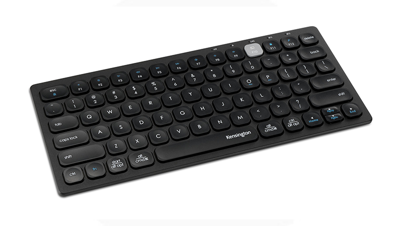 Multi-Device Dual Wireless Compact Keyboard in black from above
