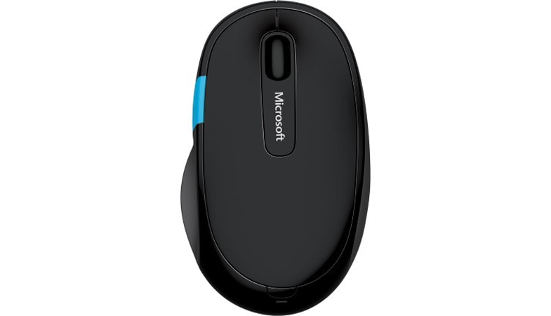 Bird's eye view on the Sculpt Comfort Mouse with visible scroll wheel 