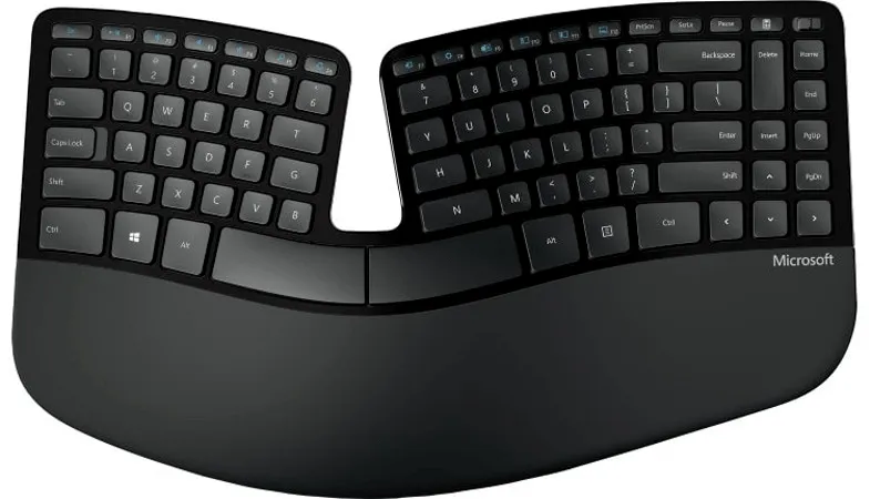 Sculpt Ergonomic Desktop Keyboard from a bird's eye view