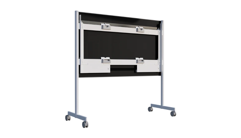 Eine Gesamtansicht des Steelcase Roam™ Mobile Stand für das Surface Hub 2S 85 Zoll 