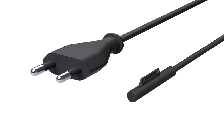 The power plug and the power supply of the Microsoft Surface 65W Power Supply