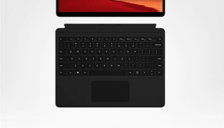 Das Surface Pro Keyboard liegt unterhalb des Surface Pro X