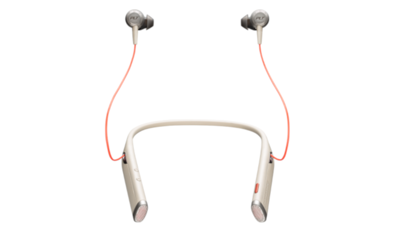 The Voyager 6200 UC headset in beige in a general view