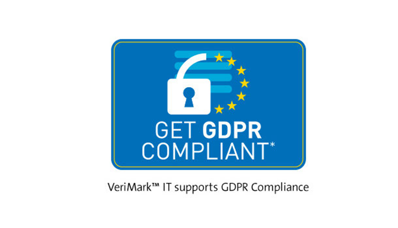 Ein Logo das zeigt, dass VeriMark™ IT GDPR Compliance unterstützt 