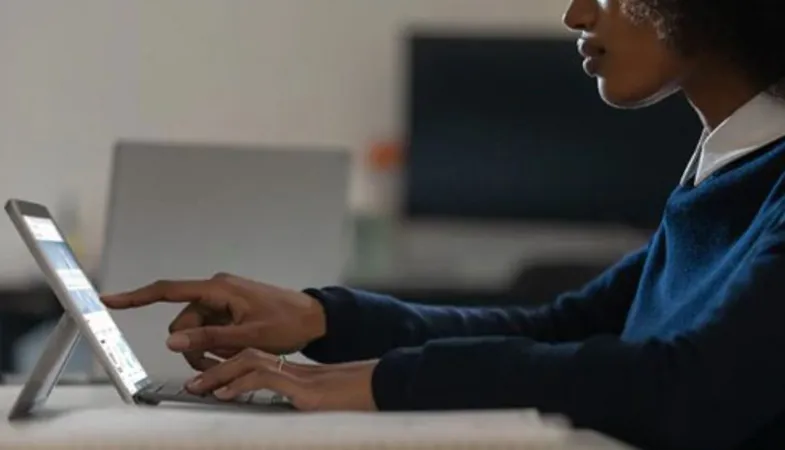 The Surface Go 2 is used with Type Cover in laptop mode