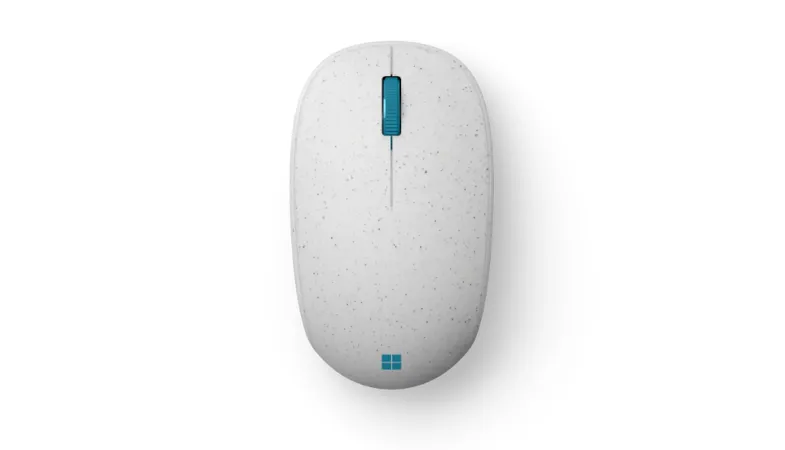 A top view of the of the Microsoft Ocean Plastic Mouse