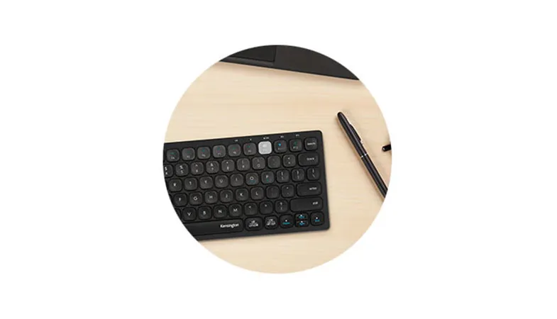 Connection of up to three devices possible Detail of the Multi-Device Dual Wireless Compact Keyboard
