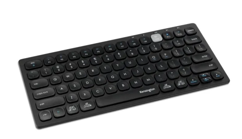 Multi-Device Dual Wireless Compact Keyboard in black from above