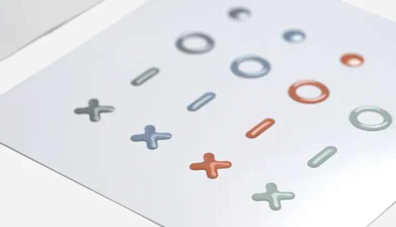 Surface Adaptive Kit 3-dimensional bump labels  A close-up shows 3-dimensional bump labels of the Adaptive Surface Kit