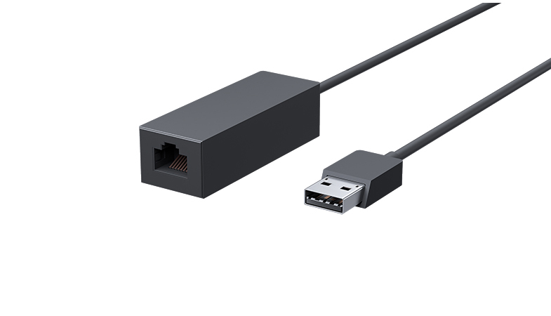 Der Anschluss und Adapter des  Surface USB-3.0-Gigabit-Ethernet-Adapters