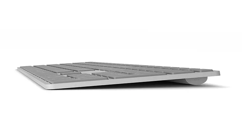 The Surface Keyboard offers increased typing comfort The Surface Keyboard from a lateral perspective
