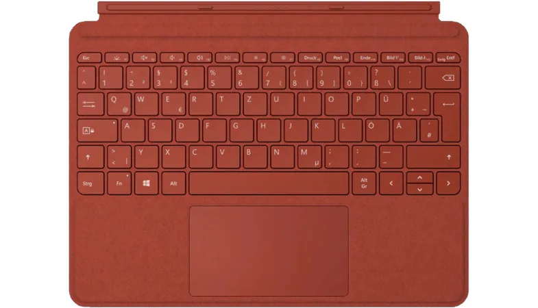 Surface Go Type Cover in Poppy Red made of Alcantara